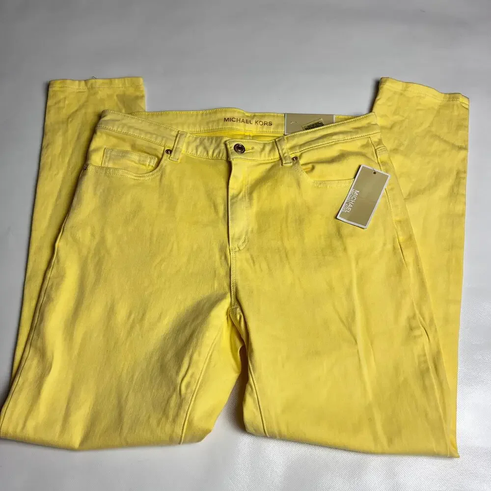 Michael Kors Basic Womens Lemon Straight Leg Pants Sz 12
